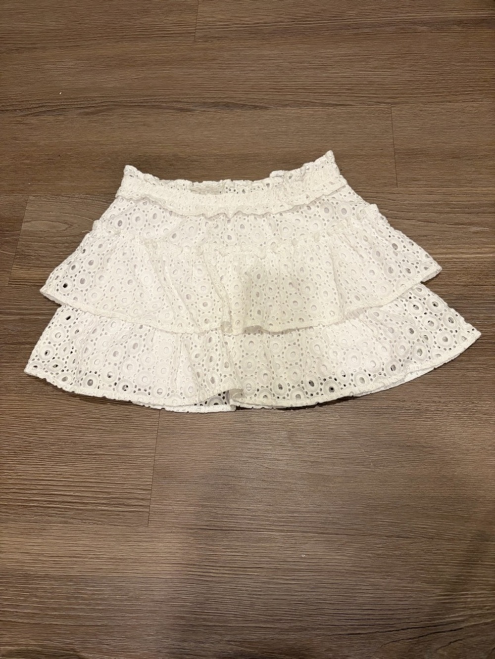 MIA New York Girls White Eyelet Tiered Skirt